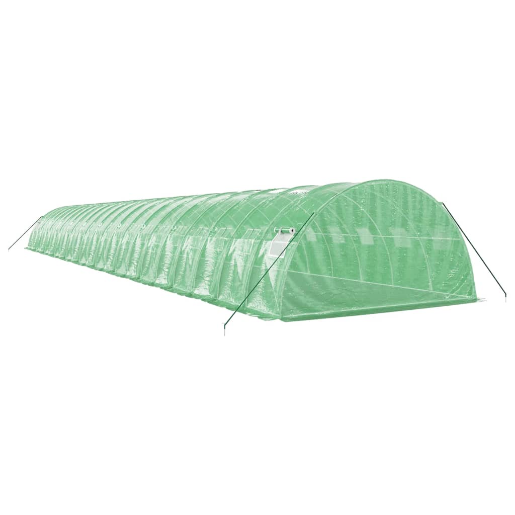 zöld acélvázas melegház 88 m² 22 x 4 x 2 m