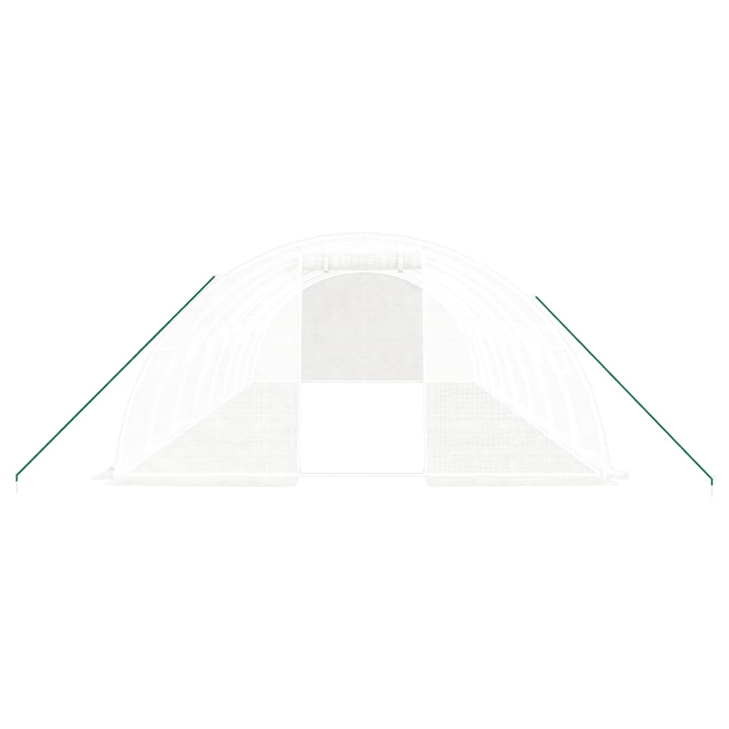 fehér acélvázas melegház 32 m² 8 x 4 x 2 m