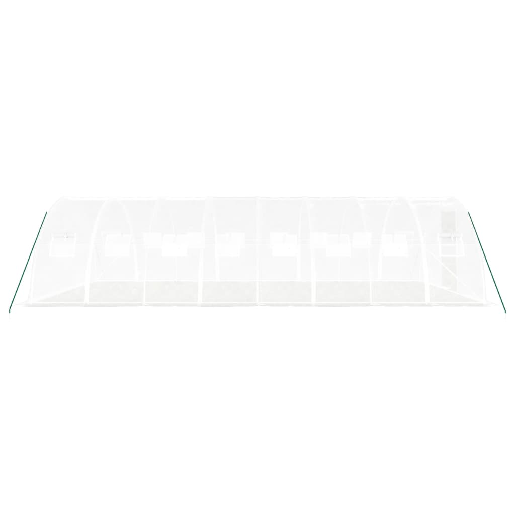 fehér acélvázas melegház 32 m² 8 x 4 x 2 m