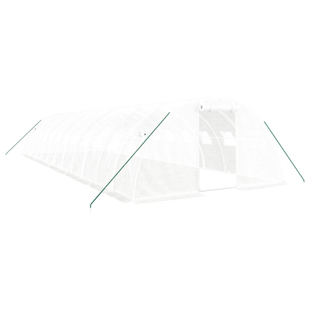 fehér acélvázas melegház 48 m² 12 x 4 x 2 m