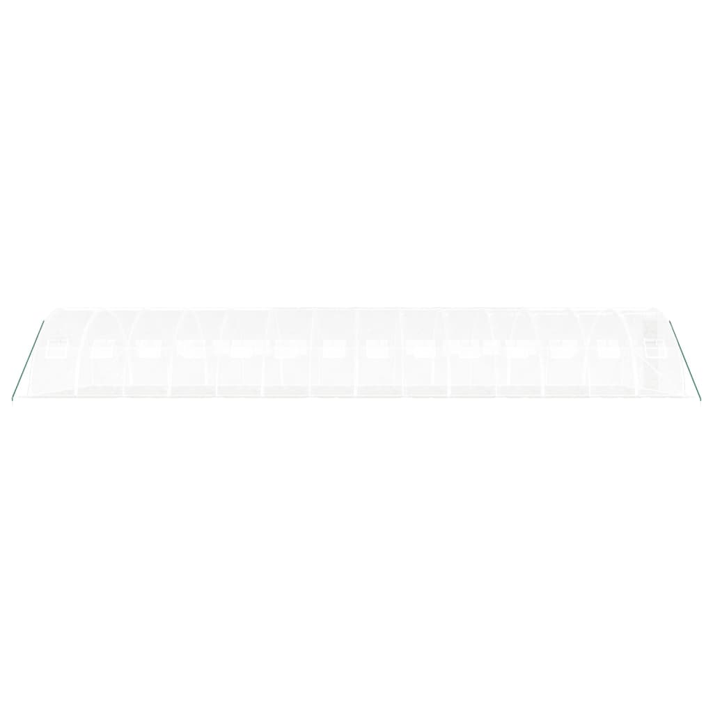 fehér acélvázas melegház 56 m² 14 x 4 x 2 m