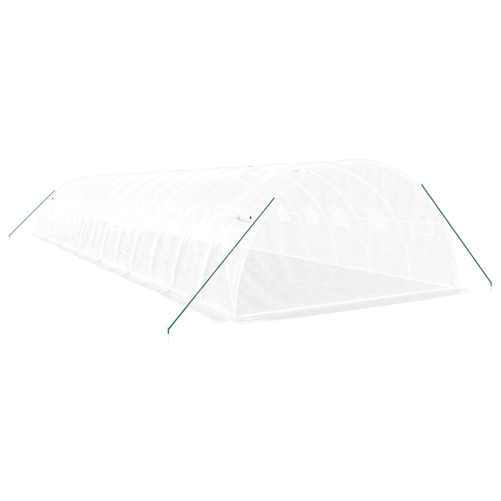 fehér acélvázas melegház 56 m² 14 x 4 x 2 m