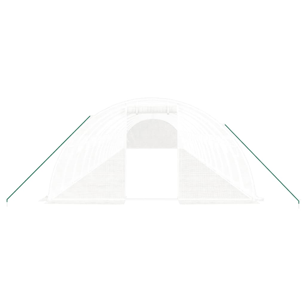 fehér acélvázas melegház 64 m² 16 x 4 x 2 m
