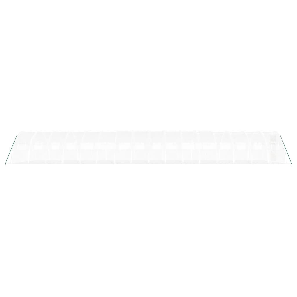 fehér acélvázas melegház 64 m² 16 x 4 x 2 m