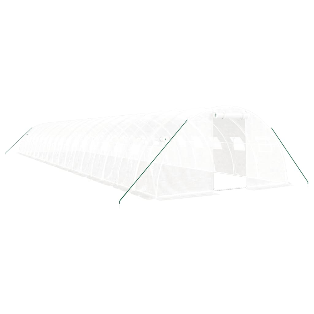 fehér acélvázas melegház 72 m² 18 x 4 x 2 m