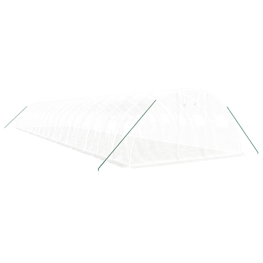 fehér acélvázas melegház 72 m² 18 x 4 x 2 m