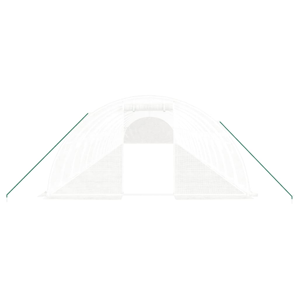fehér acélvázas melegház 72 m² 18 x 4 x 2 m