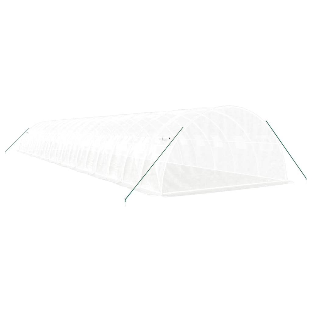 fehér acélvázas melegház 72 m² 18 x 4 x 2 m