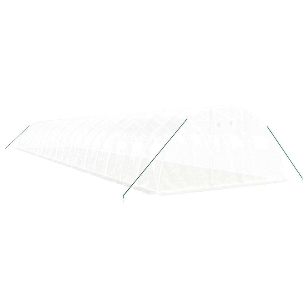 fehér acélvázas melegház 80 m² 20x4x2 m
