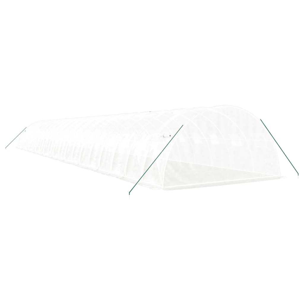 fehér acélvázas melegház 80 m² 20x4x2 m
