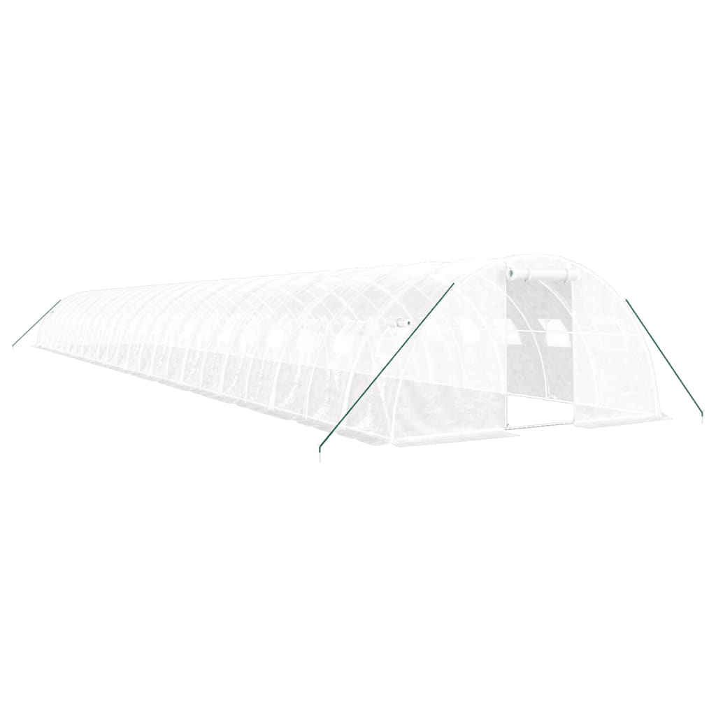 fehér acélvázas melegház 96 m² 24 x 4 x 2 m
