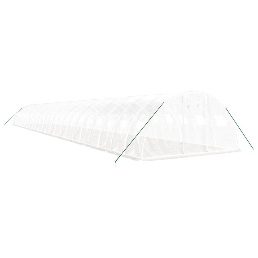 fehér acélvázas melegház 96 m² 24 x 4 x 2 m