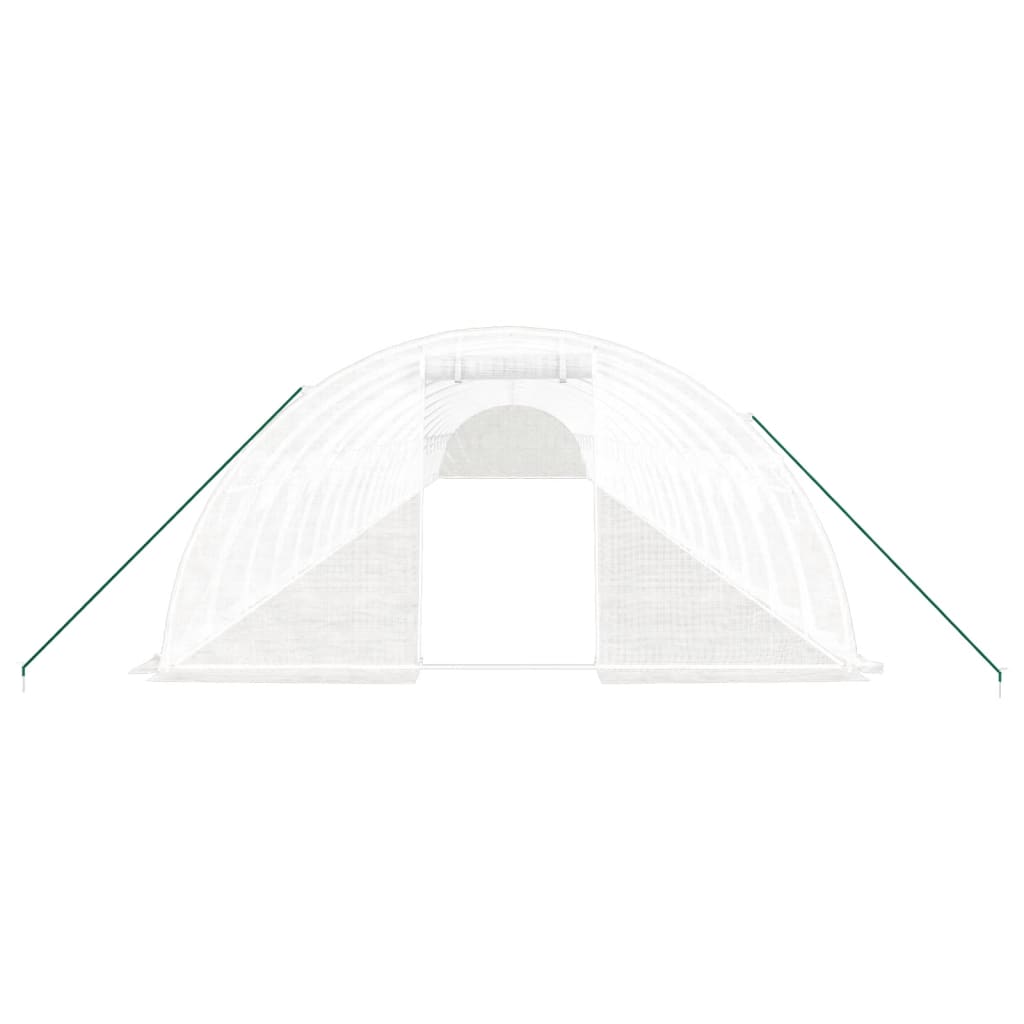 fehér acélvázas melegház 96 m² 24 x 4 x 2 m