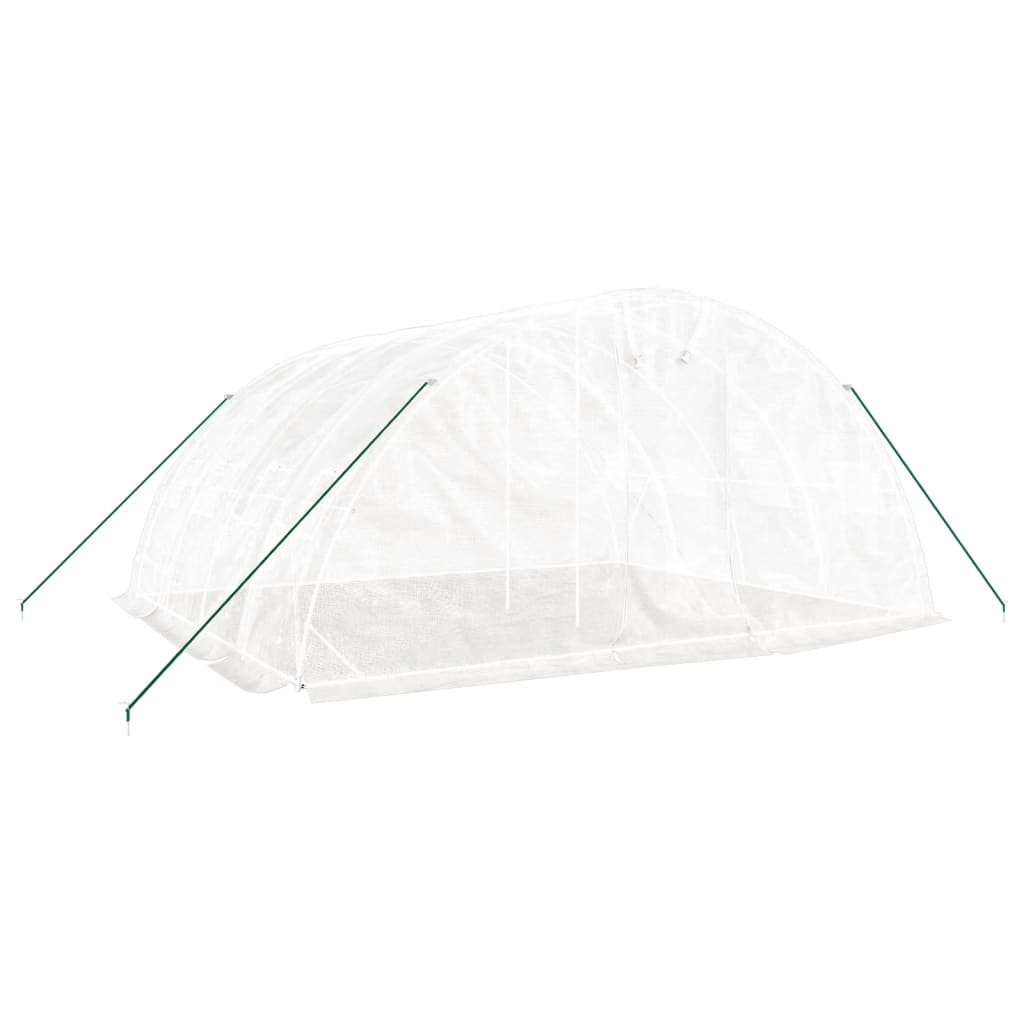 fehér acélvázas melegház 20 m² 5 x 4 x 2,3 m
