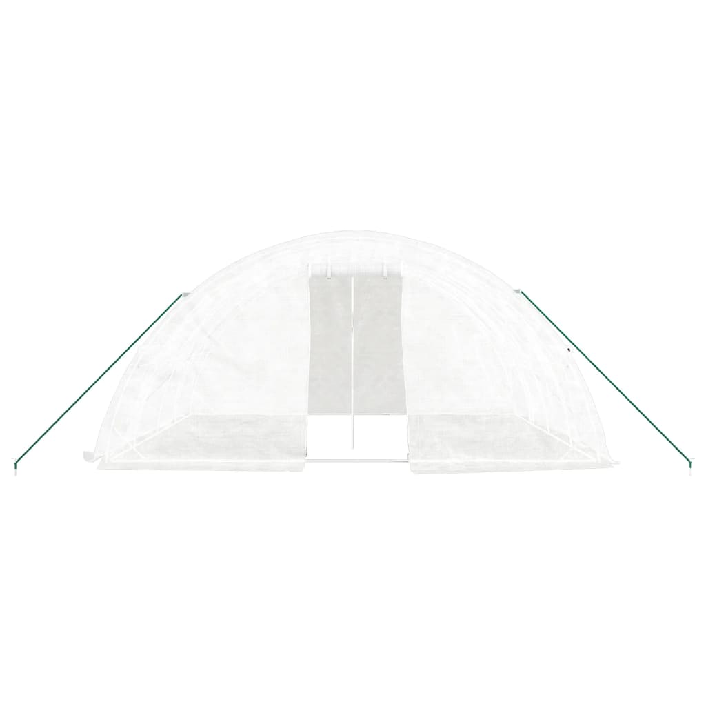 fehér acélvázas melegház 20 m² 5 x 4 x 2,3 m