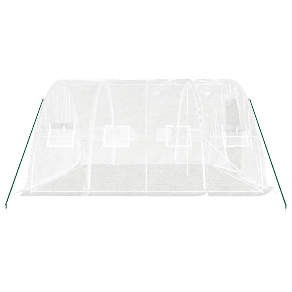 fehér acélvázas melegház 20 m² 5 x 4 x 2,3 m