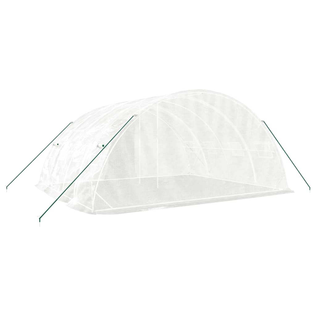 fehér acélvázas melegház 20 m² 5 x 4 x 2,3 m