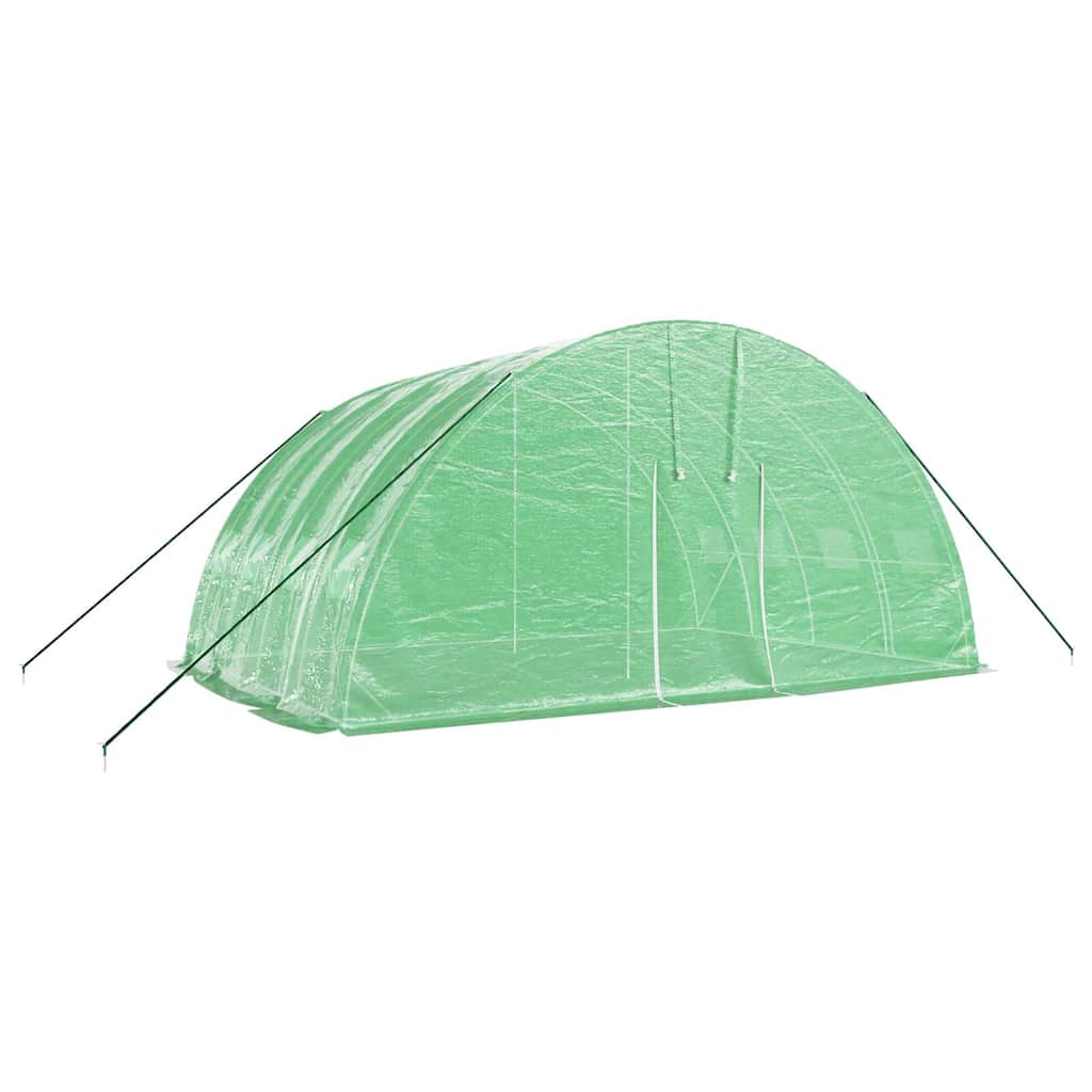 zöld acélvázas melegház 24 m² 6 x 4 x 2,85 m