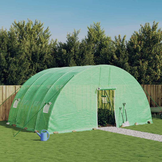 zöld acélvázas melegház 24 m² 6 x 4 x 2,85 m