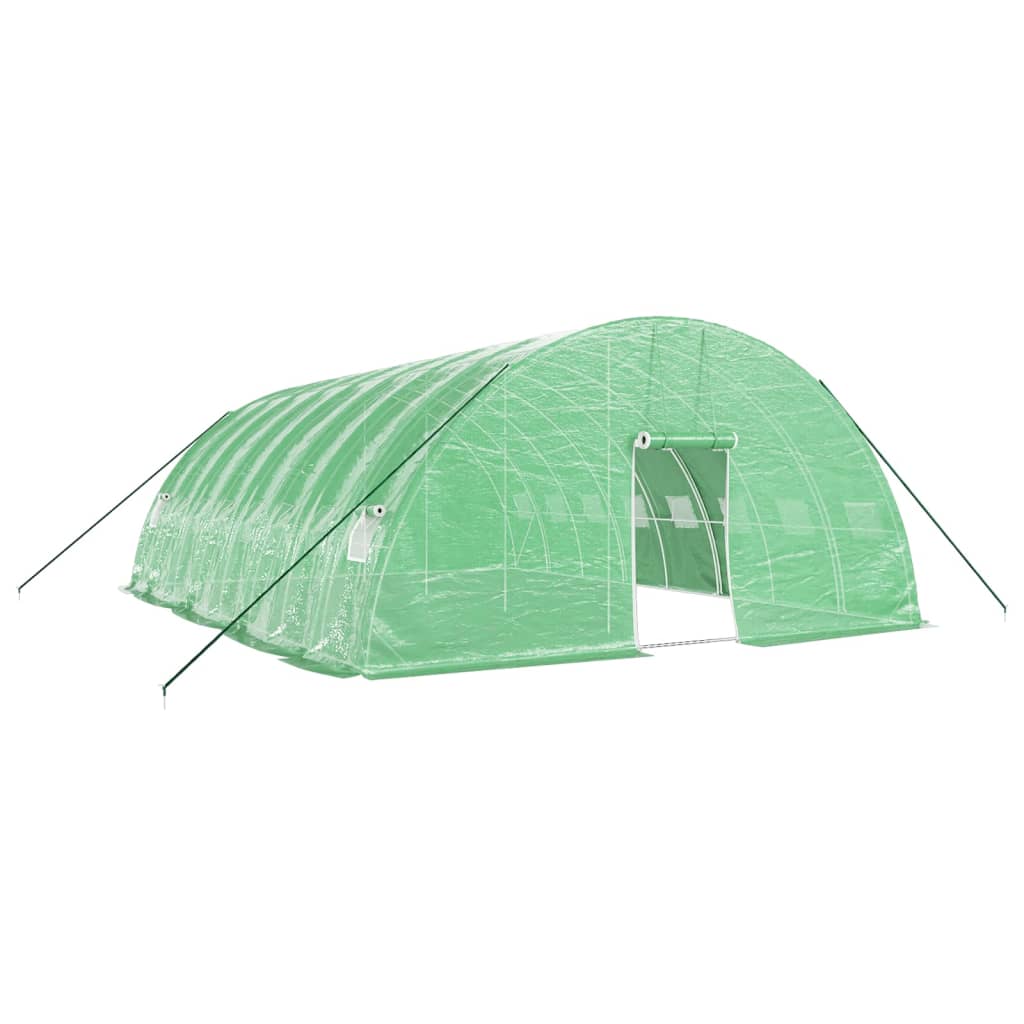zöld acélvázas melegház 48 m² 8 x 6 x 2,85 m