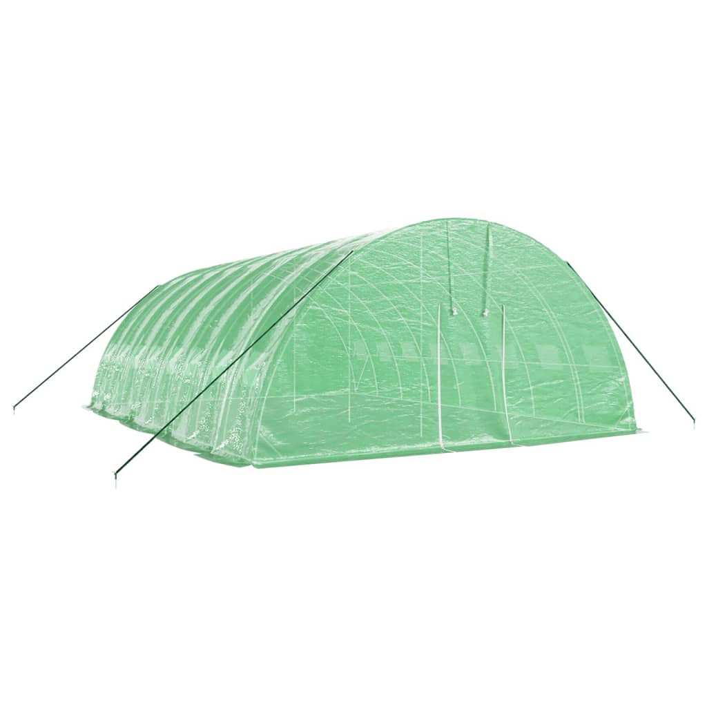 zöld acélvázas melegház 48 m² 8 x 6 x 2,85 m