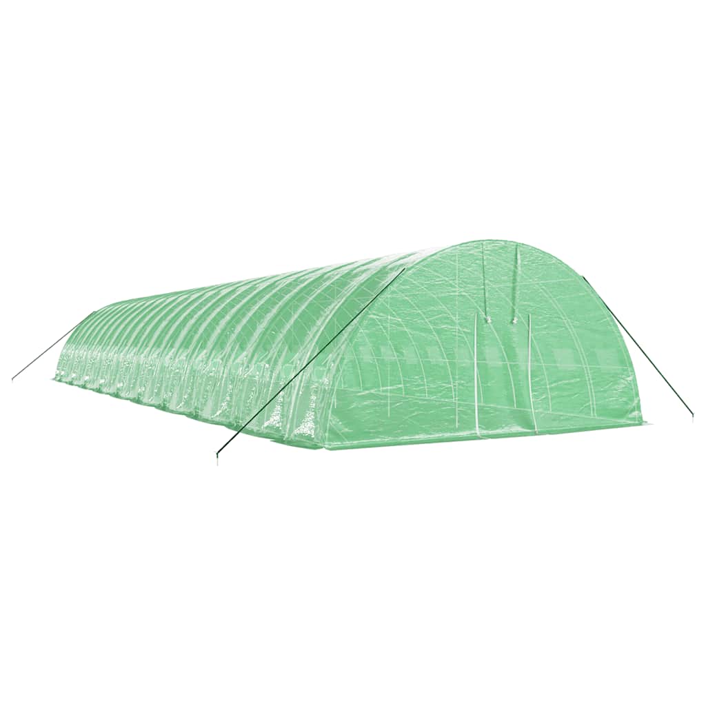 zöld acélvázas melegház 120 m² 20 x 6 x 2,85 m