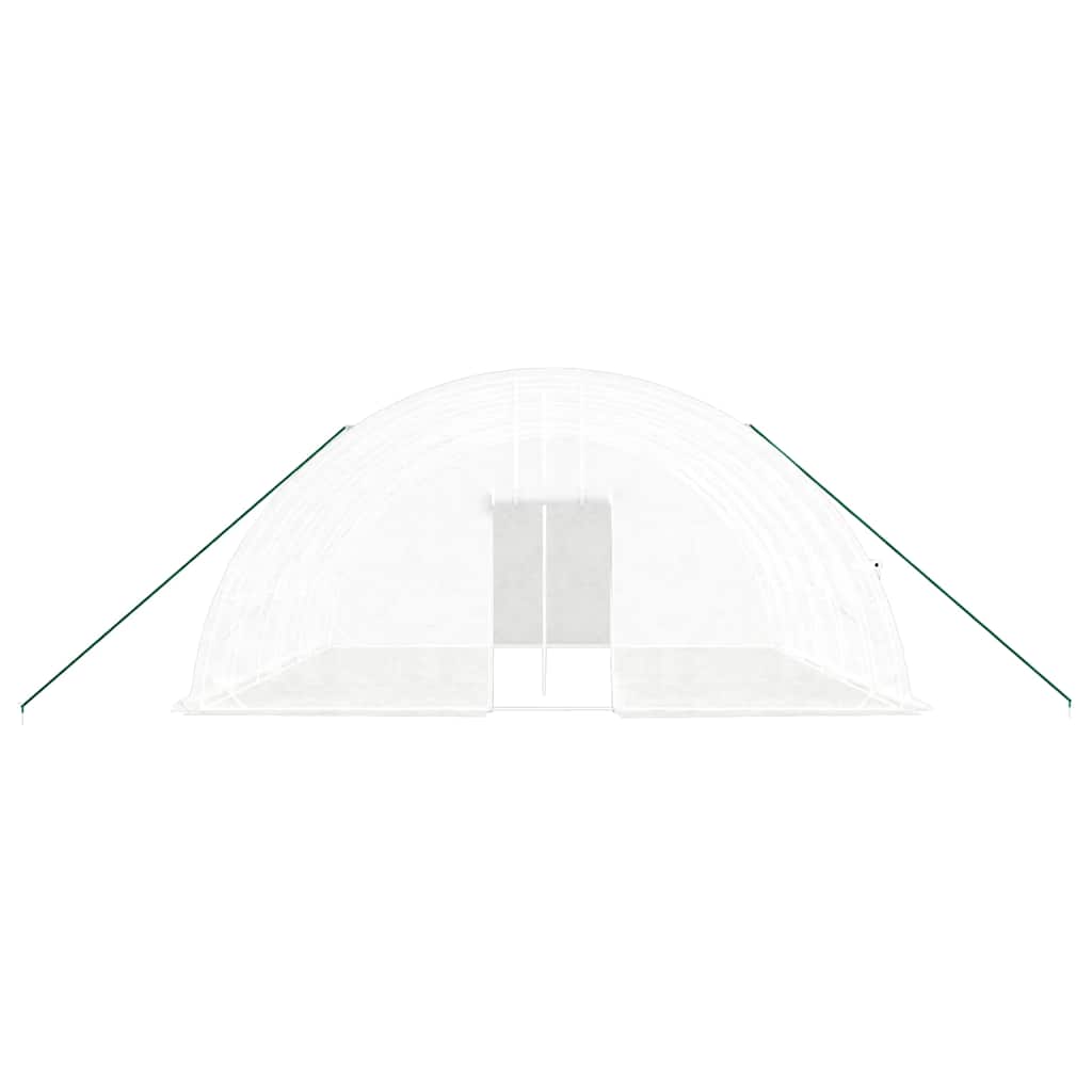 fehér acélvázas melegház 36 m² 6 x 6 x 2,85 m