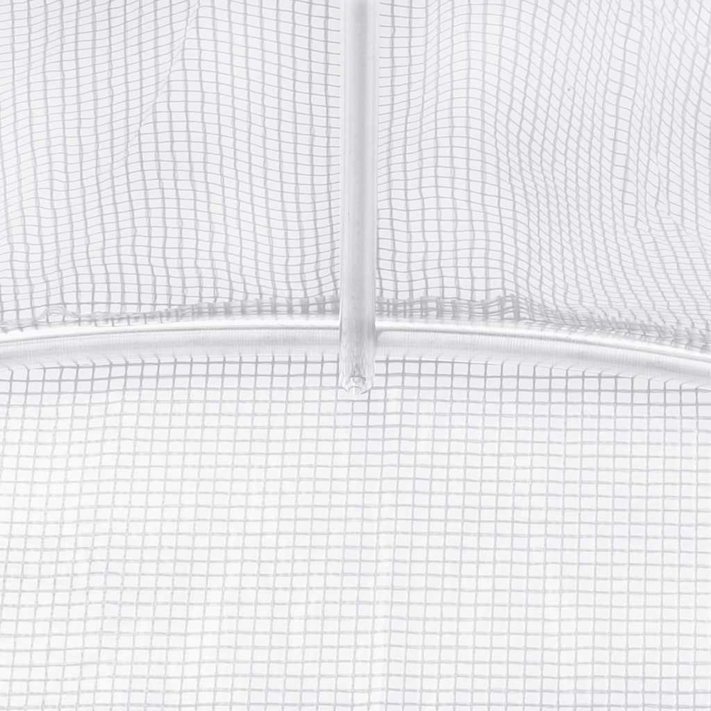 fehér acélvázas melegház 36 m² 6 x 6 x 2,85 m