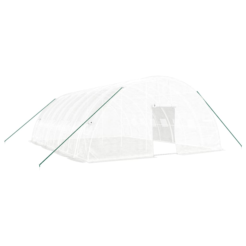 fehér acélvázas melegház 48 m² 8 x 6 x 2,85 m