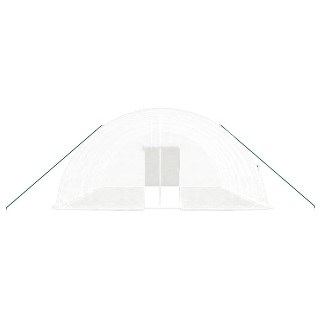 fehér acélvázas melegház 48 m² 8 x 6 x 2,85 m