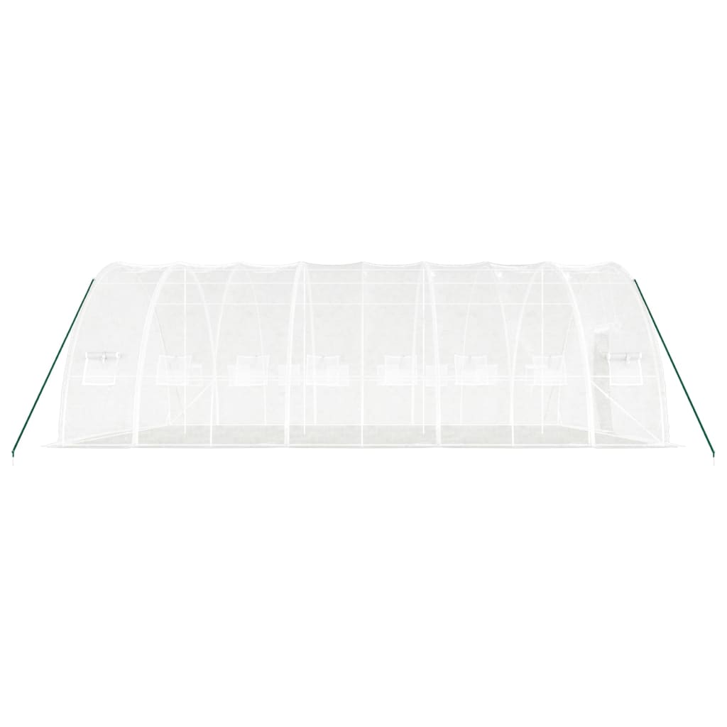 fehér acélvázas melegház 48 m² 8 x 6 x 2,85 m