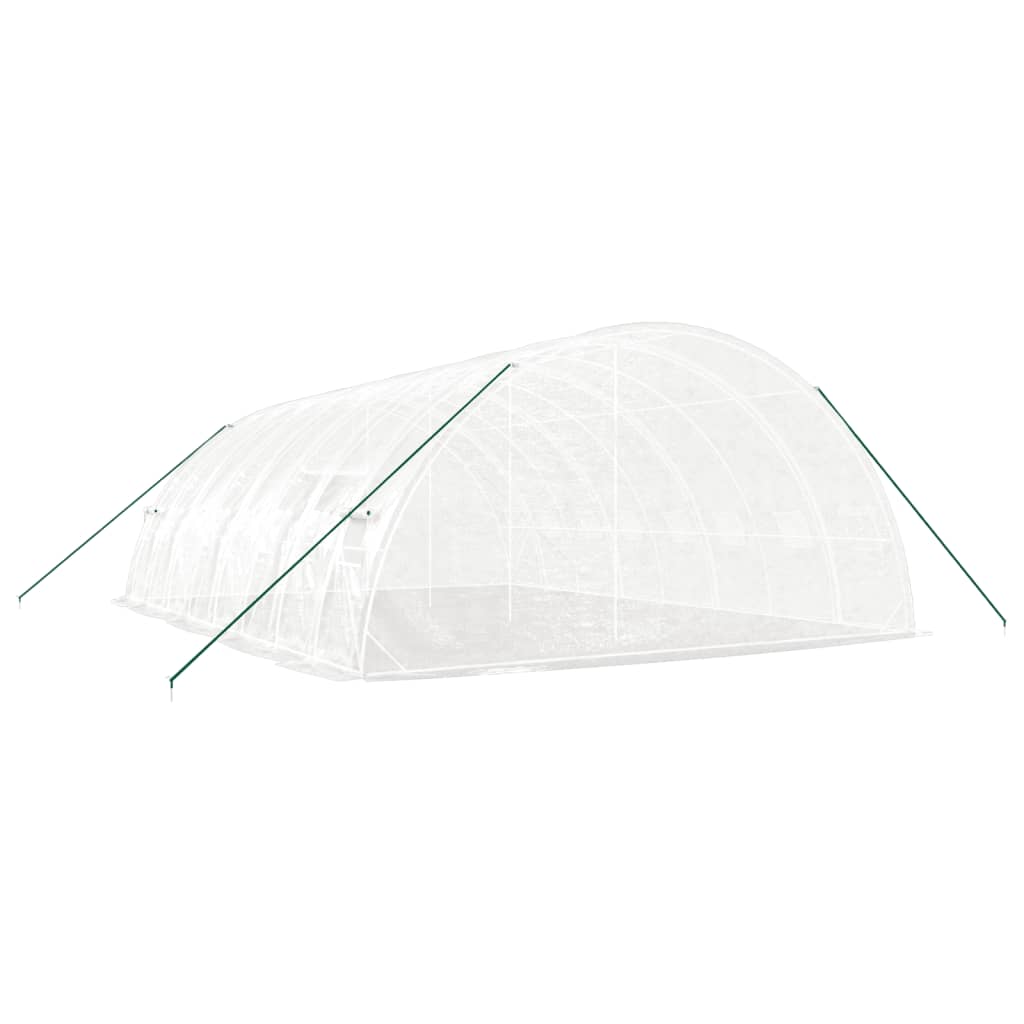 fehér acélvázas melegház 48 m² 8 x 6 x 2,85 m