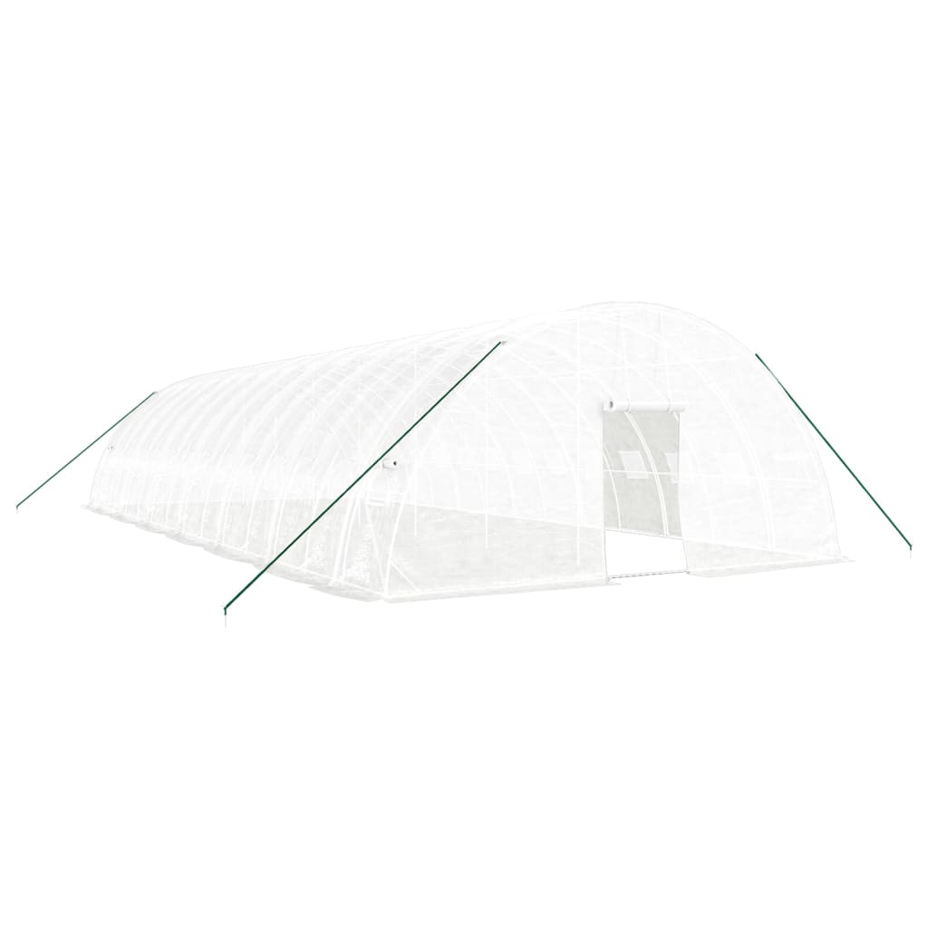 fehér acélvázas melegház 84 m² 14x6x2,85 m