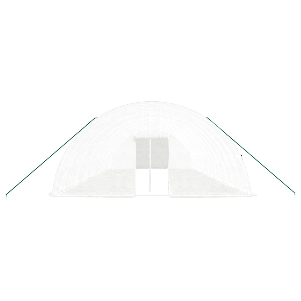 fehér acélvázas melegház 84 m² 14x6x2,85 m