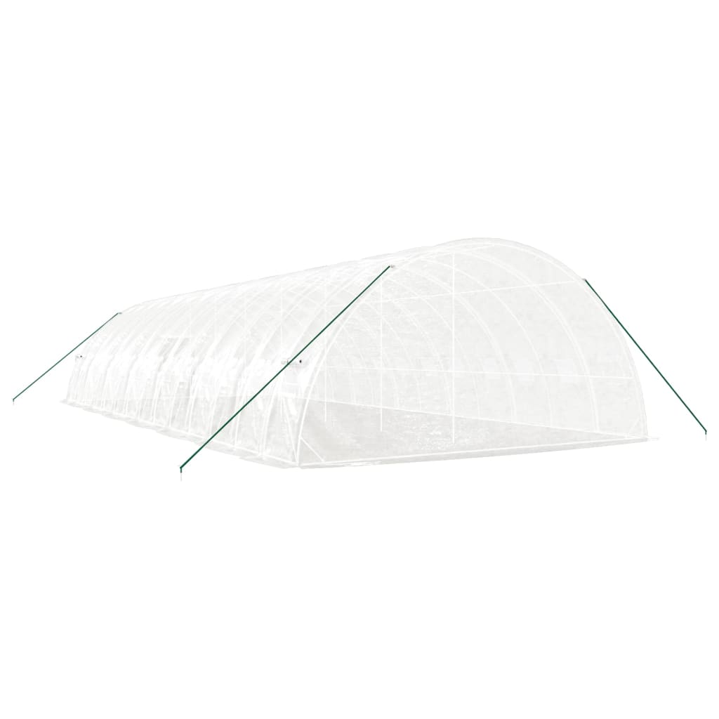 fehér acélvázas melegház 84 m² 14x6x2,85 m