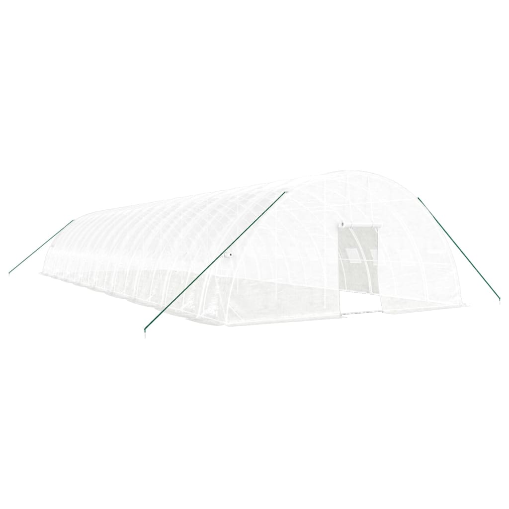 fehér acélvázas melegház 108 m² 18x6x2,85 m