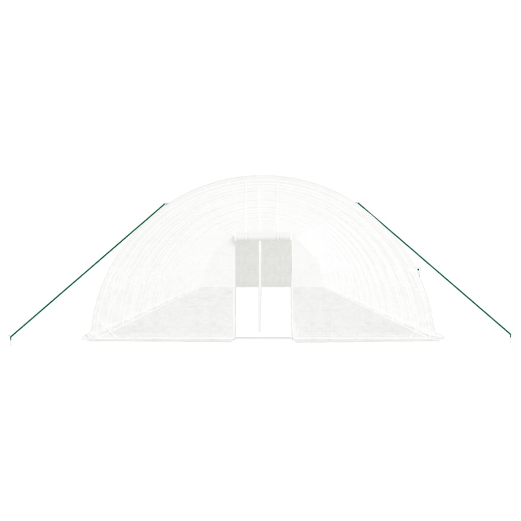 fehér acélvázas melegház 108 m² 18x6x2,85 m