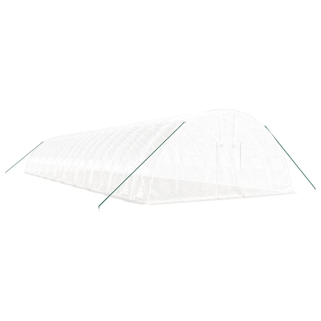 fehér acélvázas melegház 120 m² 20x6x2,85 m