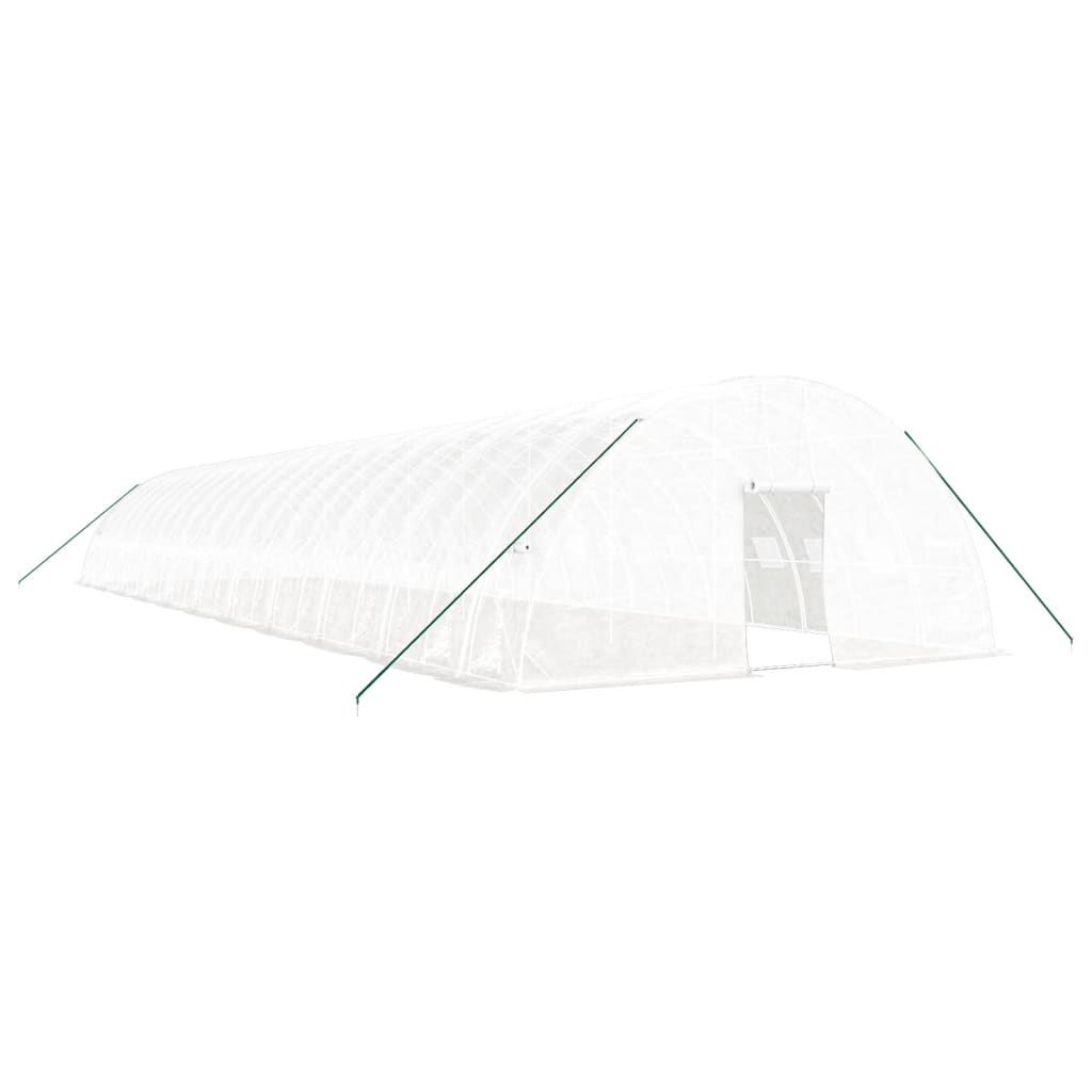 fehér acélvázas melegház 132 m² 22x6x2,85 m
