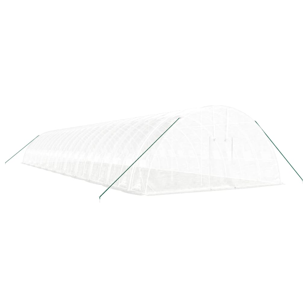 fehér acélvázas melegház 132 m² 22x6x2,85 m