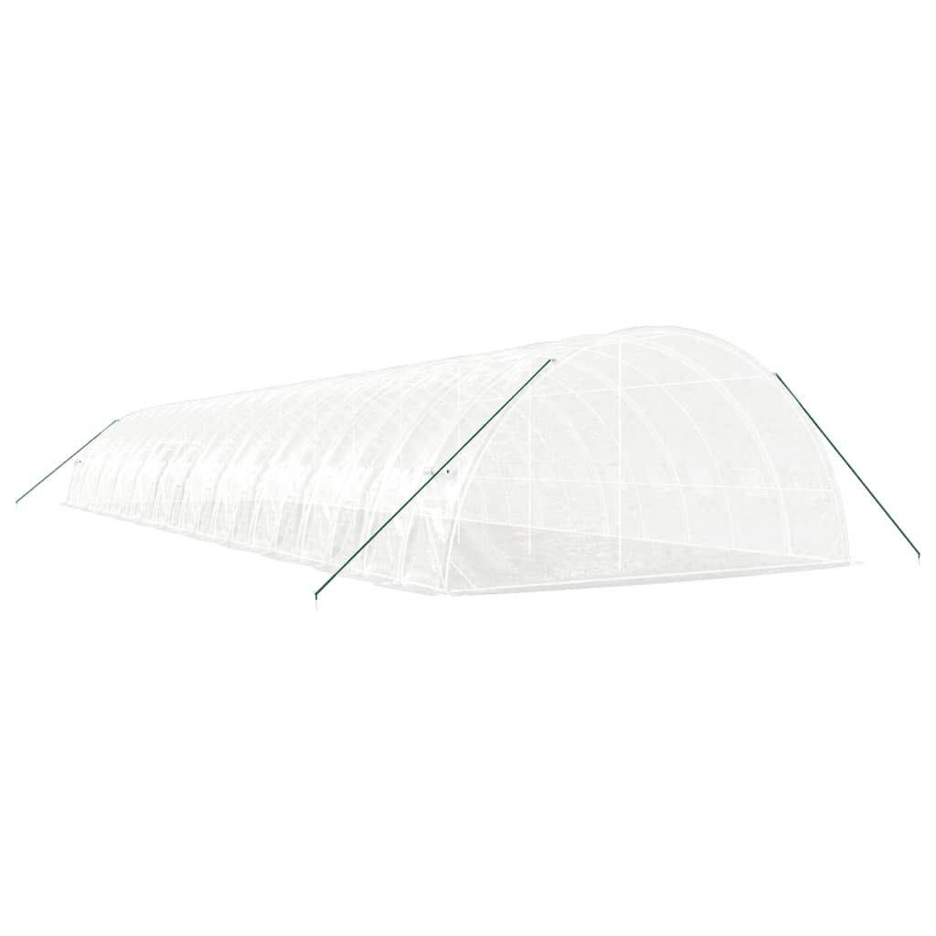 fehér acélvázas melegház 132 m² 22x6x2,85 m