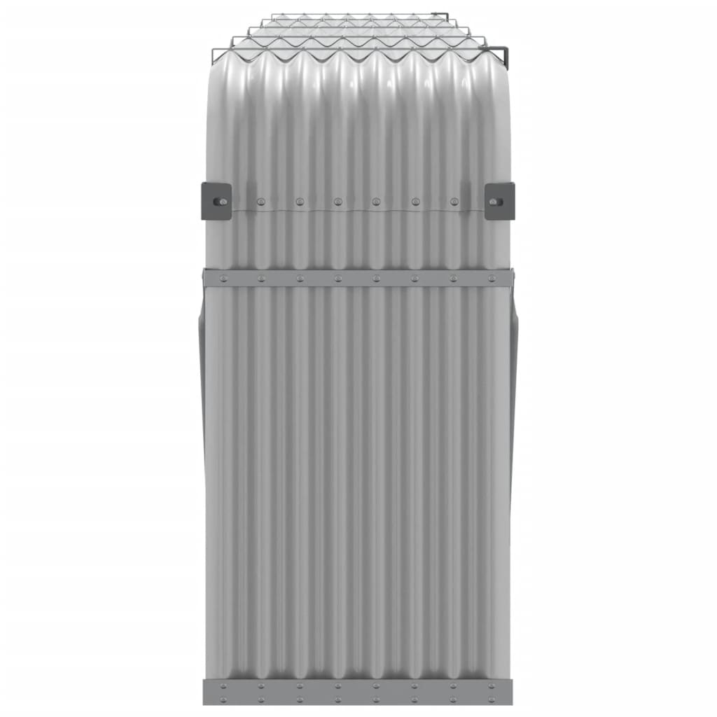 világosszürke horganyzott acél fatörzstartó 300 x 45 x 100 cm