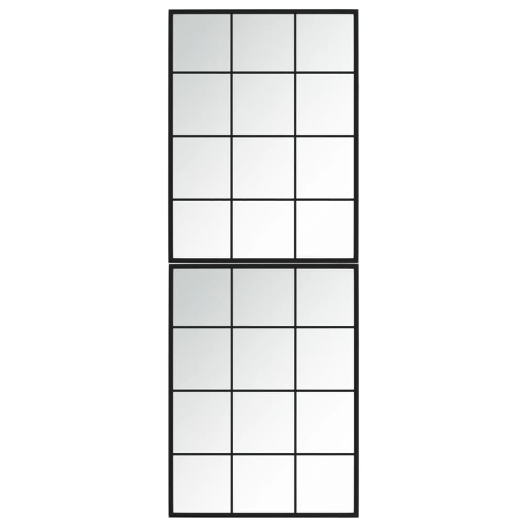 2 db fekete fém fali tükör 80x60 cm