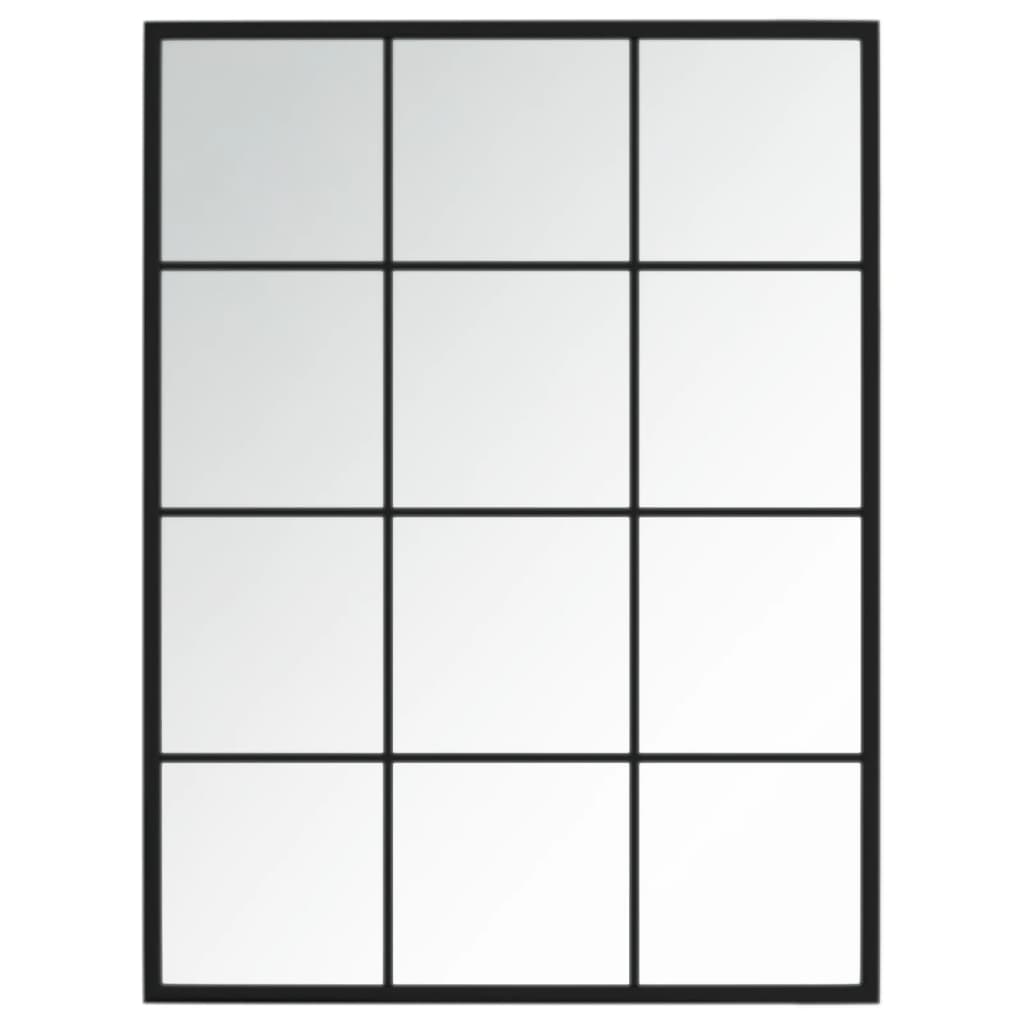 2 db fekete fém fali tükör 80x60 cm