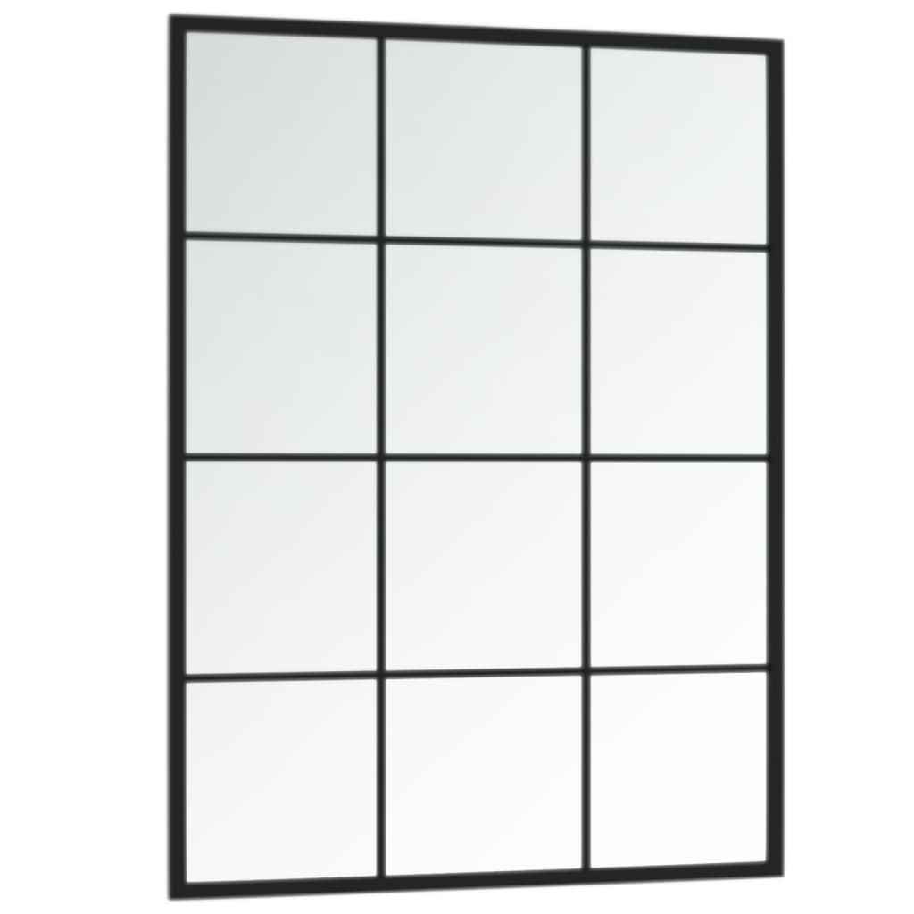3 db fekete fém fali tükör 80x60 cm