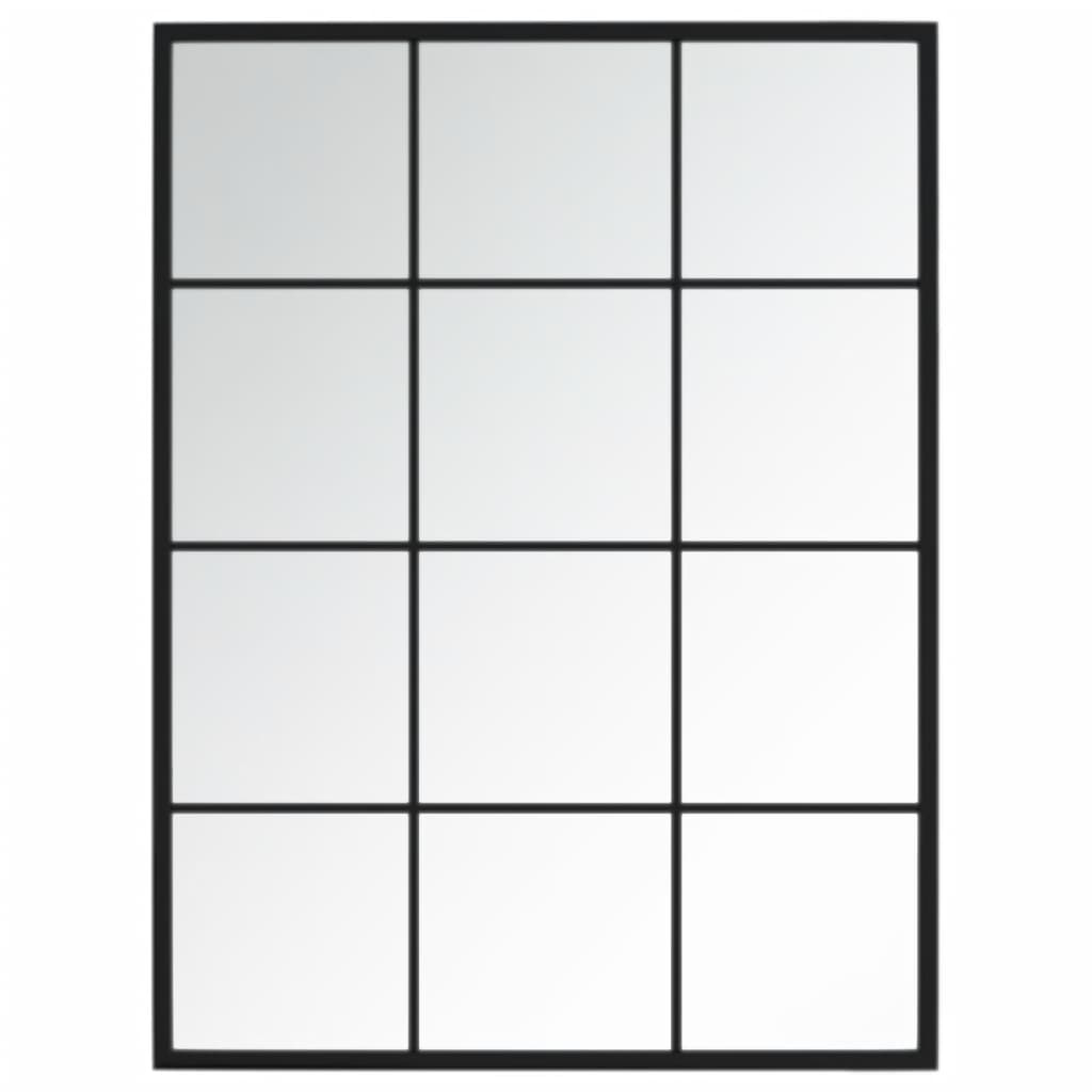 3 db fekete fém fali tükör 80x60 cm