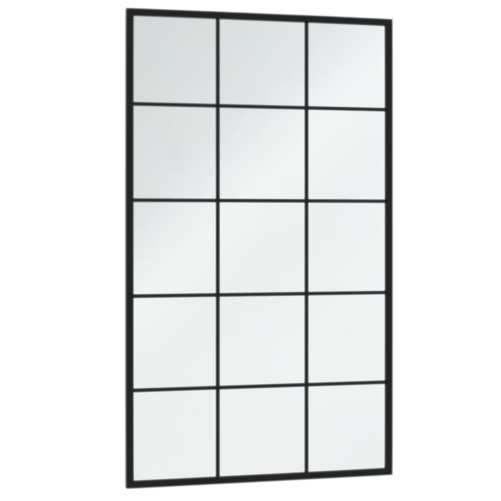 6 db fekete fém fali tükör 100x60 cm