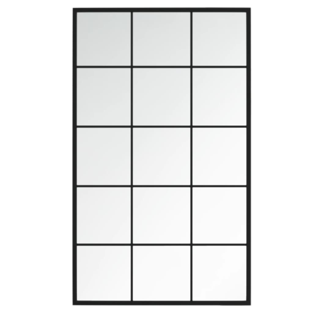 6 db fekete fém fali tükör 100x60 cm