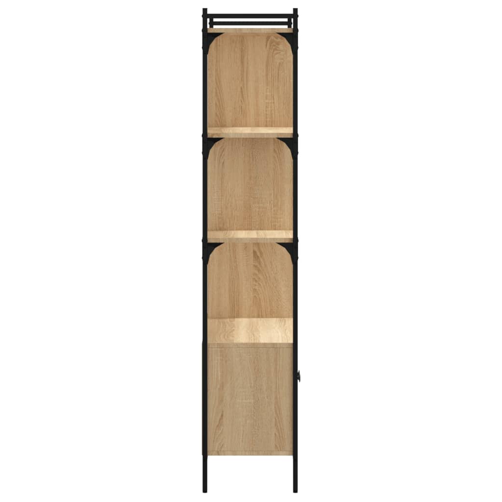 sonoma tölgyfa ajtós könyvespolc 76,5x30x154,5 cm rétegelt fa
