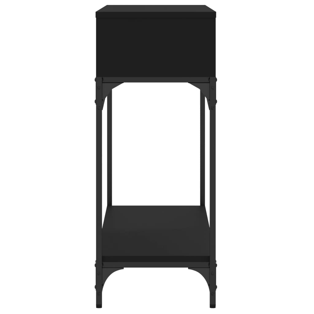 fekete szerelt fa tálalóasztal 100 x 30,5 x 75 cm